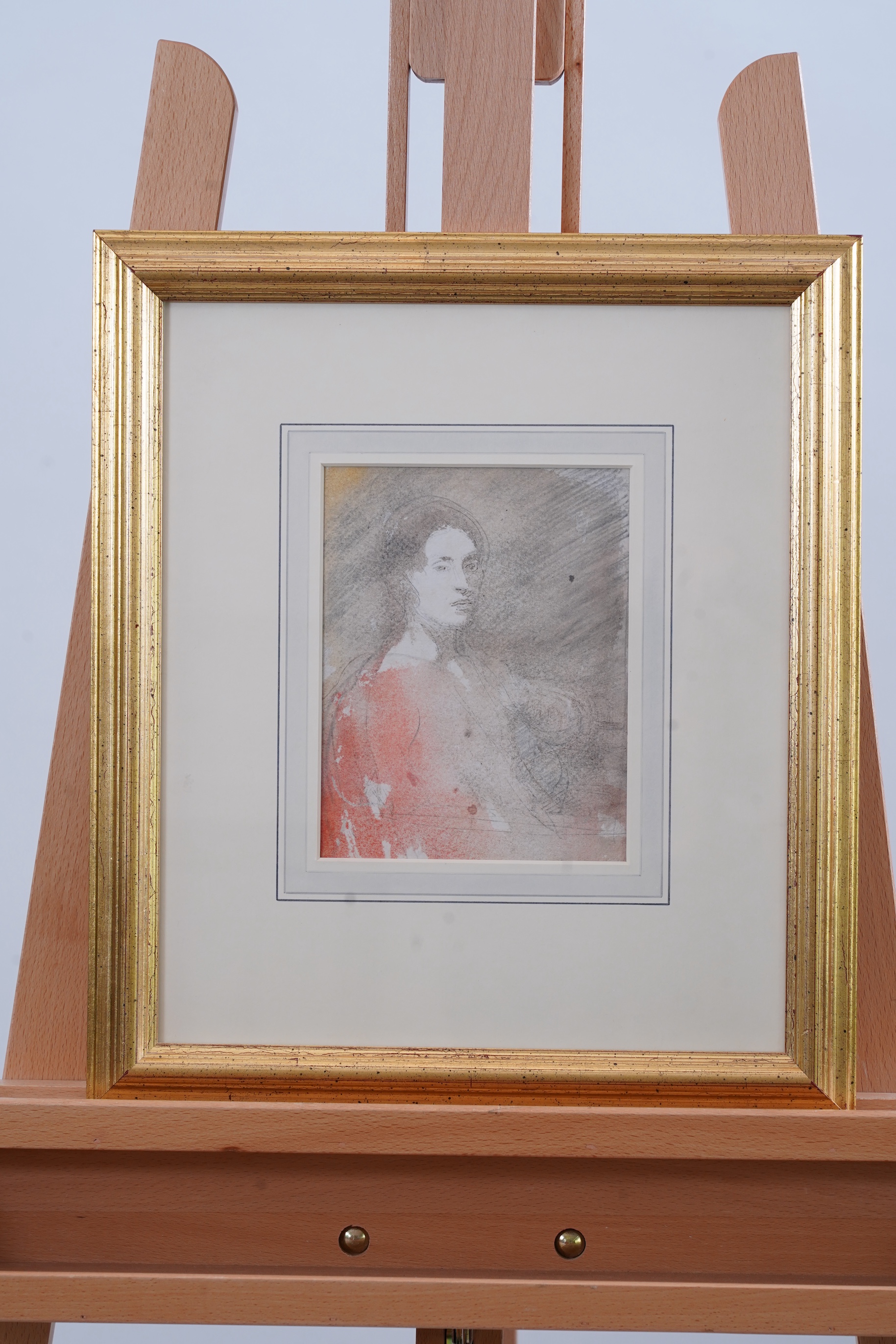 Ambrose McEvoy, 1878-1927, A half-length portrait of a nude figure seated in a chair